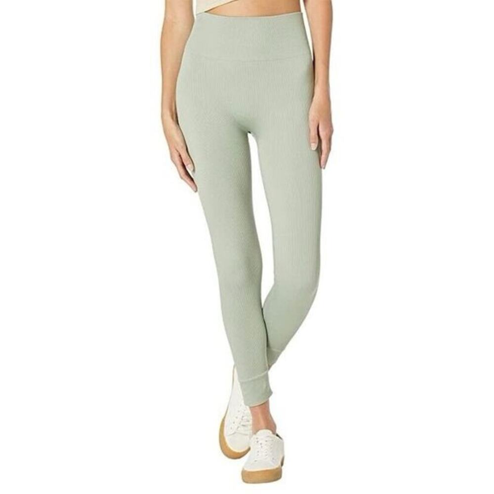 Madewell MWL Sage Green Ribbed High Rise Ankle Leggings Size L/XL